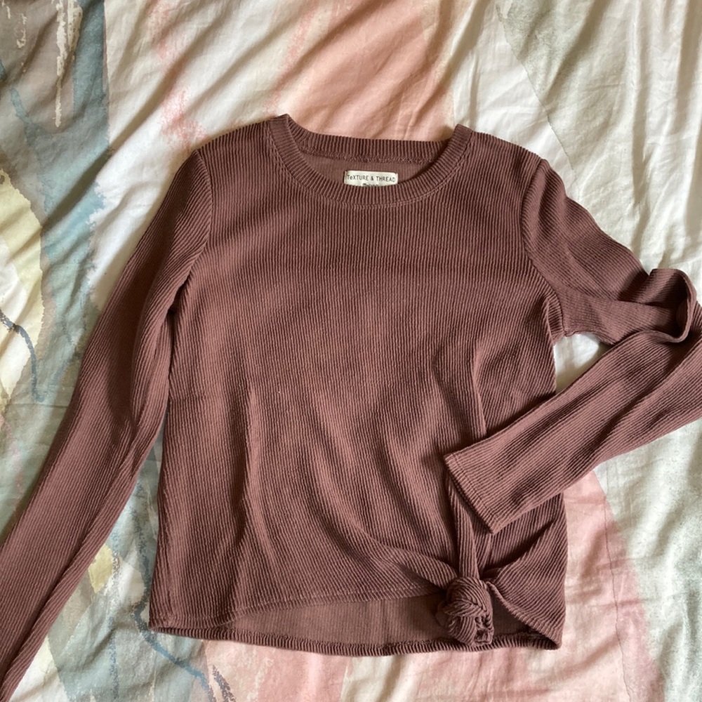 Madewell Texture & Thread side tie top in purple